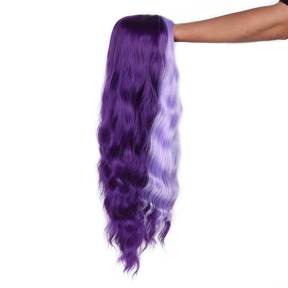 Light Purple Highlight Curly Wig